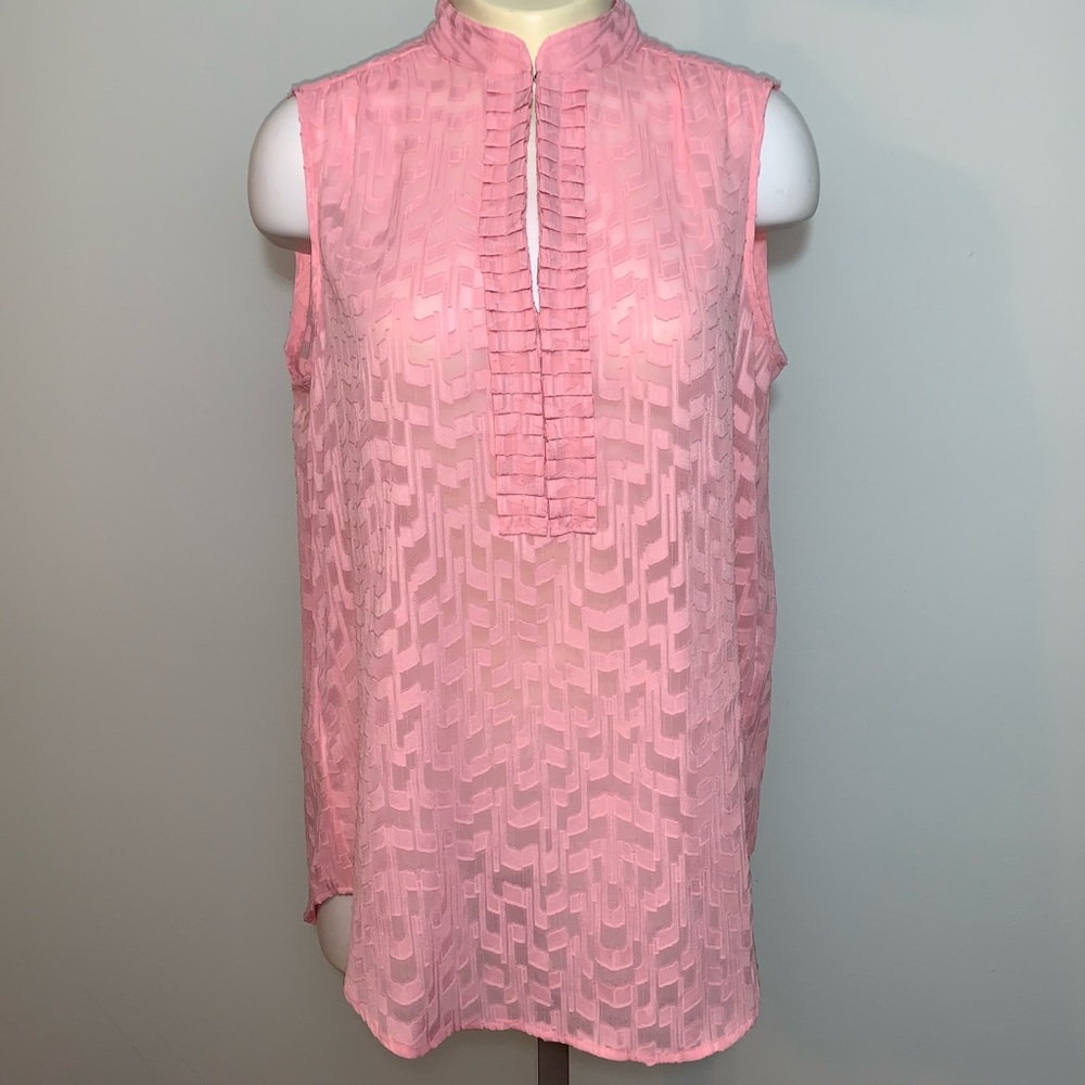 Ann Taylor sleeveless pink blouse